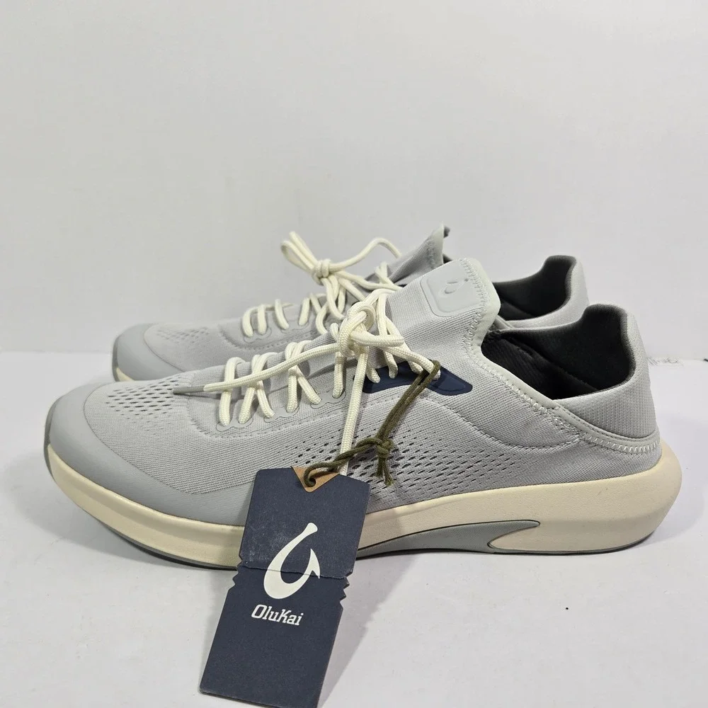 OluKai Kaholo Mens 14 Vapor Grey Active Training Sneakers 10512-VPVP